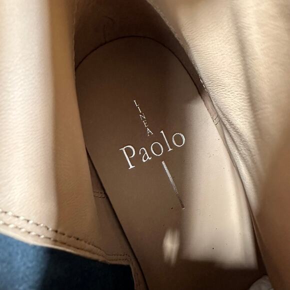 Linea Paolo NWOB Yuri Ankle Wedge Bootie Navy Blue Suede Size 6M Side Zip - Picture 7 of 8